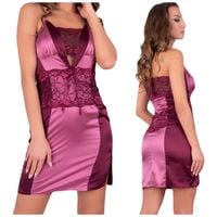 ELEGANCKA KOSZULKA SATYNOWA Z KORONKĄ STRINGI S