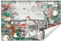 Fototapeta Abstrakcja FLAMING Most Kwiaty Styl Vintage 135cm x 90cm