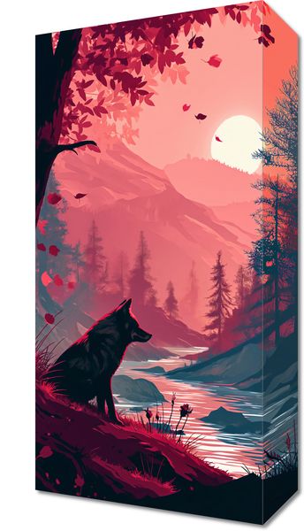 Obraz 20x40cm Wilk Przy Brzegu Lasu zdjęcie 1