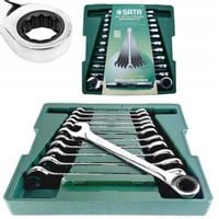 SATA KLUCZE PŁASKO OCZKOWE GRZECHOTKĄ KOMPLET ETUI