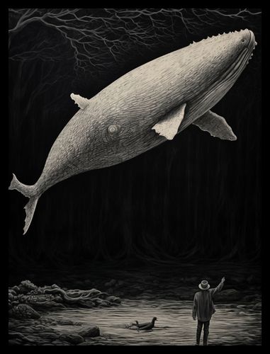 Plakat 30x40cm Biały Wieloryb na Arena.pl