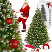CHOINKA SZTUCZNA ŚWIERK JAK ŻYWA ZIELONA GĘSTA 220CM STOJAK POD CHOINKE XXL