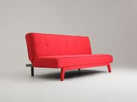 Sofa rozkładana 2 osobowa MODES - czerwony, kanapa, wersalka