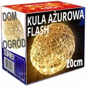 KULA AŻUROWA LED FLASH światło stałe OZDOBA TARAS OGRÓD ALTANA TRAWNIK 3D