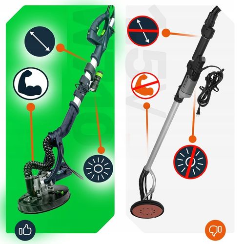 SZLIFIERKA ŻYRAFA DO GIPSU GŁADZI TYNKU LED DWIE GŁOWICE PAPIER X24 na Arena.pl