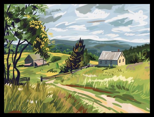 Plakat 40x30cm Bujna Wieś na Arena.pl