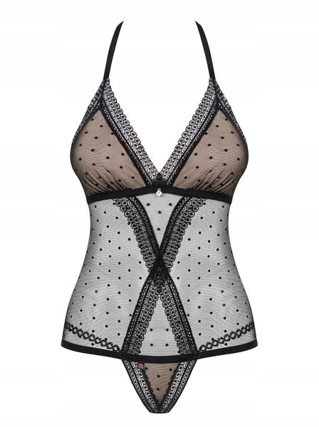 Body w kropki 876-TED-1. Czarne. zdjęcie 3