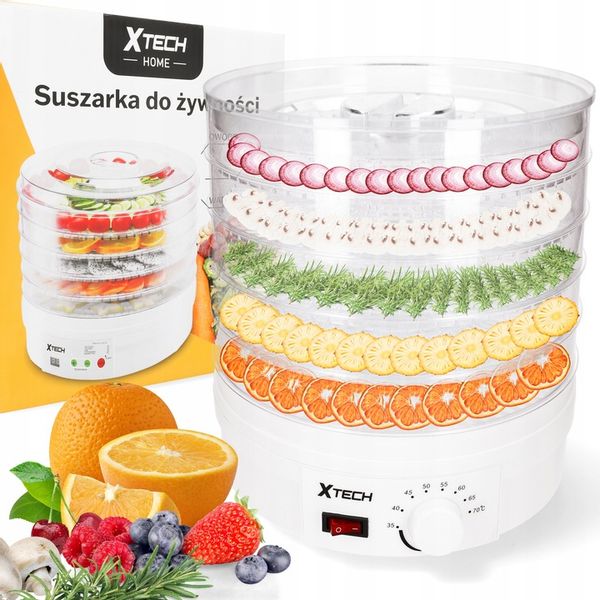 SUSZARKA SPOŻYWCZA DO GRZYBÓW OWOCÓW WARZYW ZIÓŁ ŻYWNOŚCI 600W 5 POZIOMÓW zdjęcie 1
