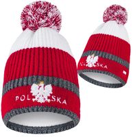 Czapka zimowa z pomponem dla kibica POLSKA POLSKI sporty drużynowe