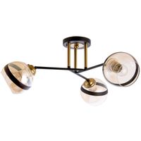 Regulowana lampa sufitowa VEN W-N 3594/3 pręty miodowe czarne patyna