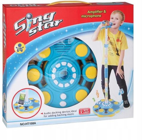 MIKROFON STOJĄCY DLA DZIECI ZE STATYWEM KARAOKE MP3 GŁOŚNIK na Arena.pl