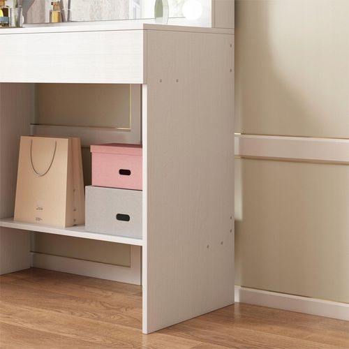 TOALETKA KOSMETYCZNA MAKIJAŻU WIZAŻU Z LUSTREM LED NOWOCZESNA LOFT GLAMOUR na Arena.pl