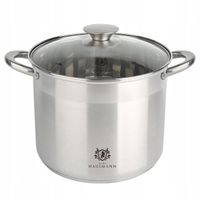 GARNEK WYSOKI ZE STALI NIERDZEWNEJ 22,5l 34cm DUŻY Z POKRYWĄ INDUKCJA