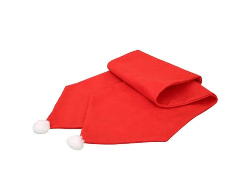 Zestaw do dekoracji stołu święta 4x pokrowiec czapka mikołaj + bieżnik na Arena.pl