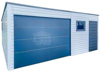 Garaż Blaszany 6,5x6m Brama Segmentowa 3x Okno Drzwi Antracyt Dach GP412