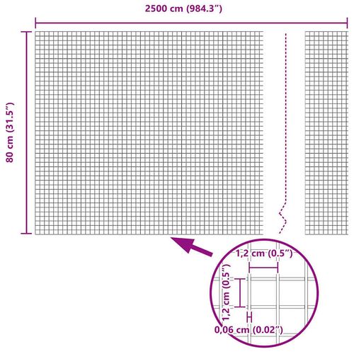 Spawana siatka ogrodzeniowa Srebrny 0.8 x 25 m Stal na Arena.pl