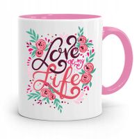 Kubek Różowy Dla Dziewczyny Żony Love Of My Life Z Nadrukiem Ze Zdjęciem