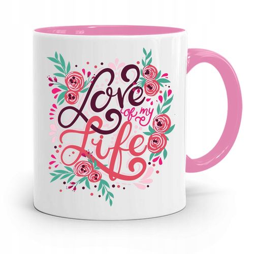 Kubek Różowy Dla Dziewczyny Żony Love Of My Life Z Nadrukiem Ze Zdjęciem na Arena.pl