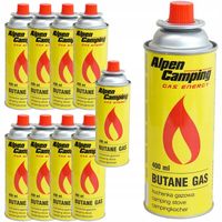 10 x Gaz Kartusz Nabój Alpen Camping 400 ml do kuchenki piecyków i