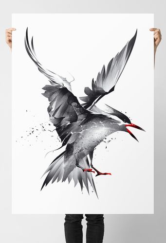 Plakat ptak abstrakcja obraz 70x100 cm na Arena.pl