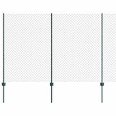 Ogrodzenie z słupkami Zielony 1.5 x 10 m Stal