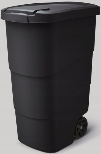 KOSZ POJEMNIK NA ŚMIECI ODPADY DO SEGREGACJI NA KÓŁKACH 90L CZARNY ANTRACYT na Arena.pl