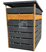 Wiata śmietnikowa 1,2x2 m Antracyt + złoty dąb Schowek ogrodowy spad ID543