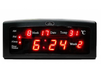 Zegar cyfrowy LED, budzik, kalendarz i temperatura