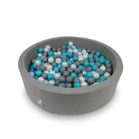 Suchy basen 110x30cm szary z piłeczkami 400szt (turkusowe, szare, perłowe)