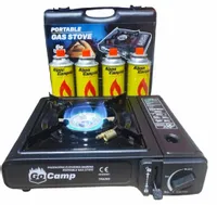 Kuchenka gazowa turystyczna przenośna dwufunkcyjna + 4x kartusz gazowy