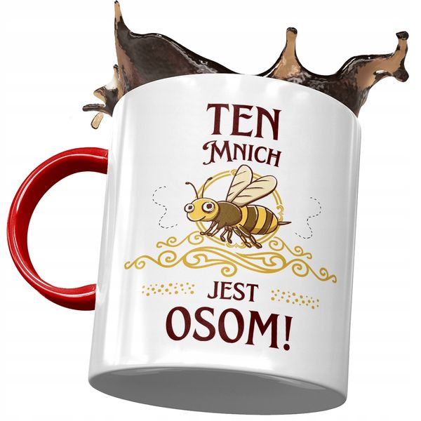 Kubek Czerwony Dla Mnicha Ten Mnich Jest Osom Z Nadrukiem Ze Zdjęciem zdjęcie 1