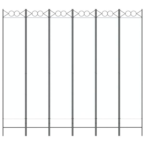 Parawan 6-panelowy, biały, 240x220 cm, tkanina zdjęcie 3