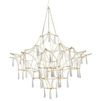 Wisząca LAMPA designerska SALAMANCA LE41324 Luces Exclusivas kryształowy żyrandol LED 20W 3000K do salonu złoty