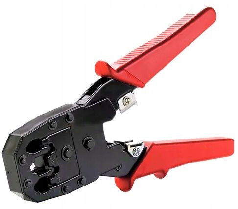 Zaciskarka Wtyków Skrętki Kabli RJ45 + Złącza 25x Wtyk RJ-45 do Zaciskania zdjęcie 4