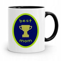 Kubek Czarny Prezent Dla Mamy Matki Best Mom Z Nadrukiem Ze Zdjęciem