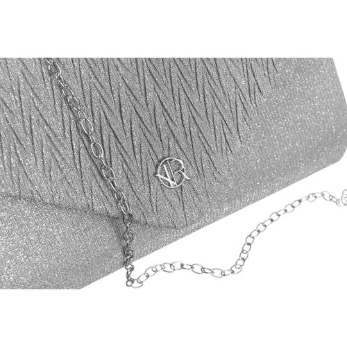 srebrna kopertówka damska z tkaniny syntetycznej z kieszonką na Arena.pl