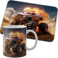 ZESTAW KUBEK + PODKŁADKA DRUK - AUTO MONSTER TRUCK