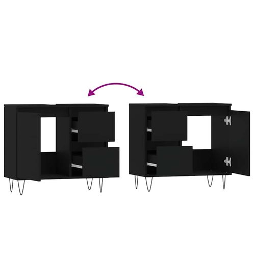 Szafka łazienkowa, czarna, 65x33x60 cm, materiał drewnopochodny na Arena.pl