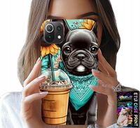 ETUI DO XIAOMI MI 11 LITE - BULDOG COFFI LOVE, SŁONECZNIKI, PSI CASE