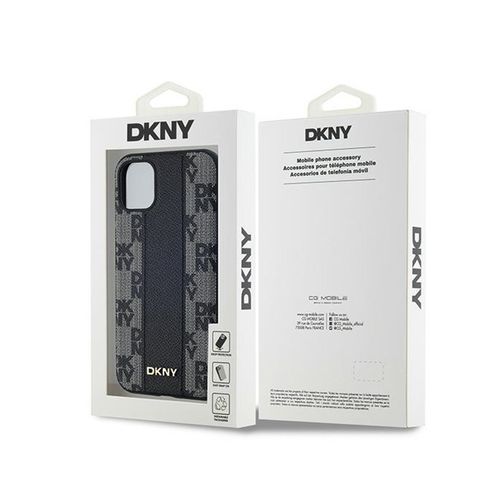 DKNY Leather Checkered Mono Pattern MagSafe - Etui iPhone 11 (czarny) na Arena.pl