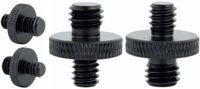 Adapter śruba redukcja 1/4" na M8 statywowa aluminiowa czarna lampy 18 mm