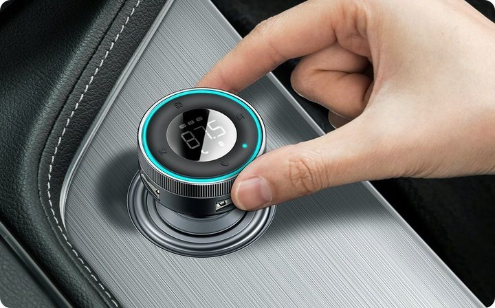 BASEUS TRANSMITER FM BLUETOOTH ŁADOWARKA SAMOCHODOWA USB 2.4A PD TF AUX zdjęcie 11