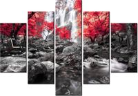 105CM 150CM ZEGAR 5 ELEM JESIENNY WODOSPAD DRUK OBRAZ