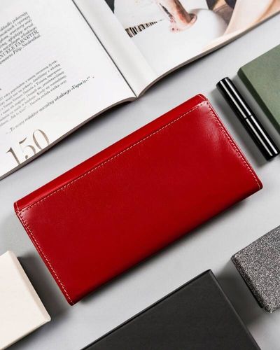elegancki, podłużny portfel damski z klapą na zatrzask - cavaldi na Arena.pl