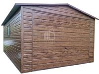Garaż blaszany 4x6m Brama uchylna drzwi okno drewnopodobny dwuspadowy ID809