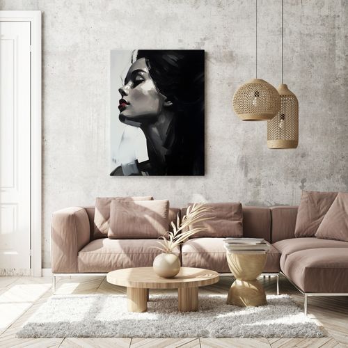 Obraz Na Ścianę Kobiecy PORTRET Abstrakcja Czerwone Usta 70cm x 100cm na Arena.pl