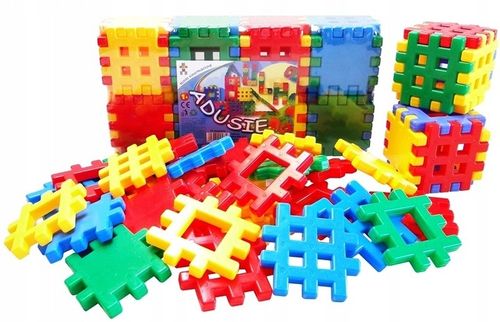 ZESTAW KLOCKI WAFLE MIX 80 EL + WAFLE 48 ADUSIE - 128 elementy na Arena.pl