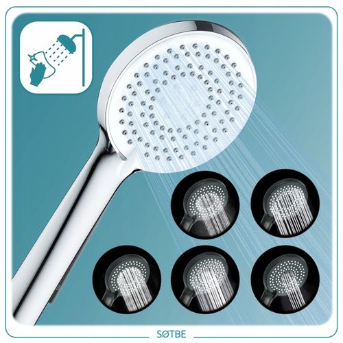 Wodooszczędna słuchawka prysznicowa 5 zakresowa wielofunkcyjna anti-calc na Arena.pl
