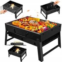 GRILL TURYSTYCZNY PRZENOŚNY WĘGLOWY 35 x 27 cm GRILL KEMPINGOWY SKŁADANY