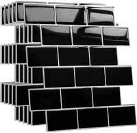 Płytki winylowe samoprzylepne Yoillione czarne 10 szt. do kuchni i łazienki